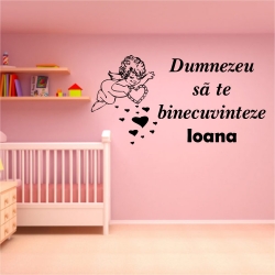 Sticker mare nume personalizat, Domnul sa te binecuvinteze